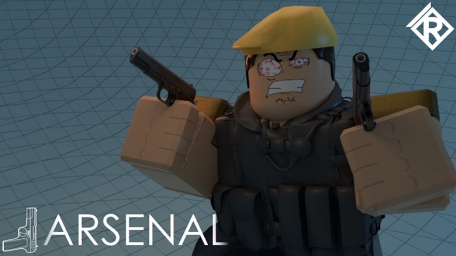 An Arsenal character wearing a beret with crazed eyes uses double pistols 