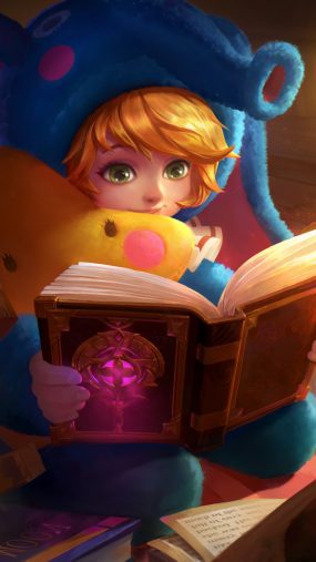A Mobile Legends hero reading a book