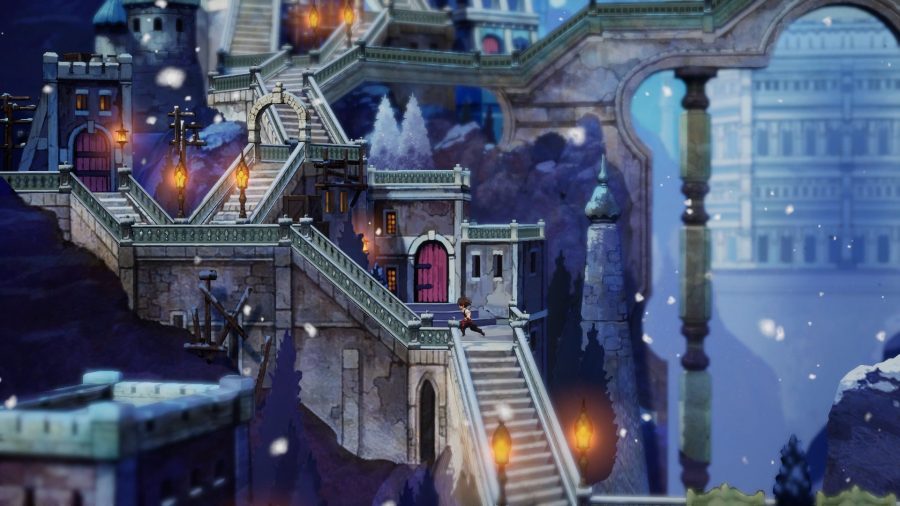Exploring a city in Bravely Default 2