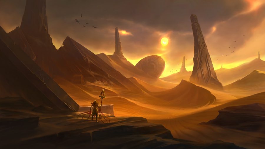 Azir looks at the ancient sun disc