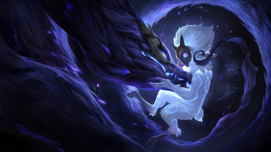 Kindred is cradled by a wolf spirit