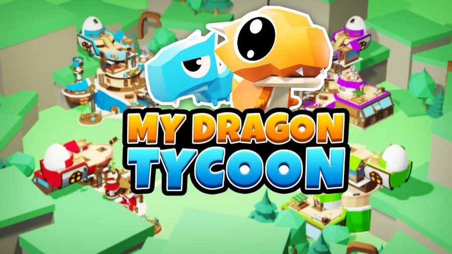 Two dragons against the My Dragon Tycoon logo