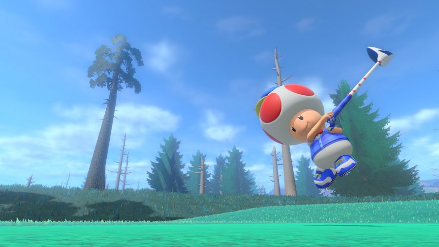 Toad playing golf