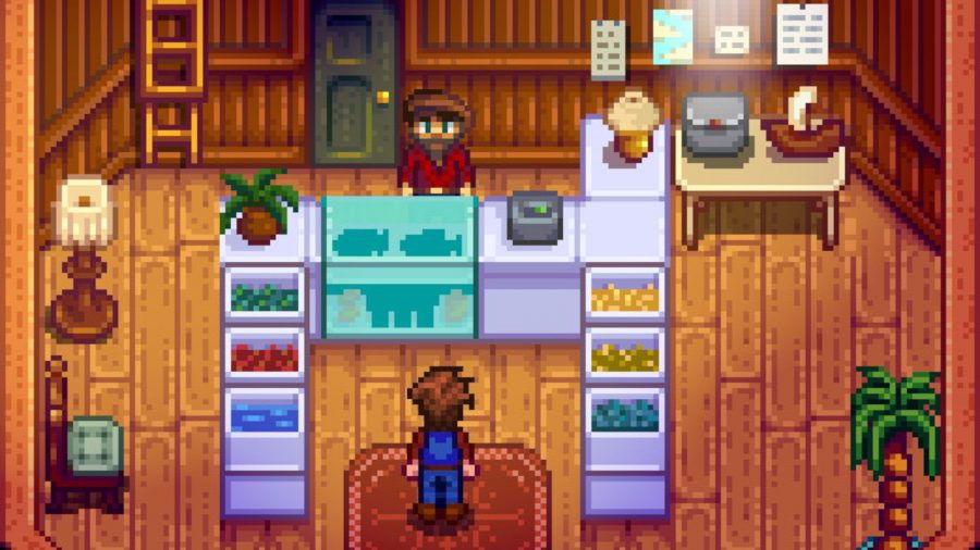 A shot of Stardew Valley Willy's shop
