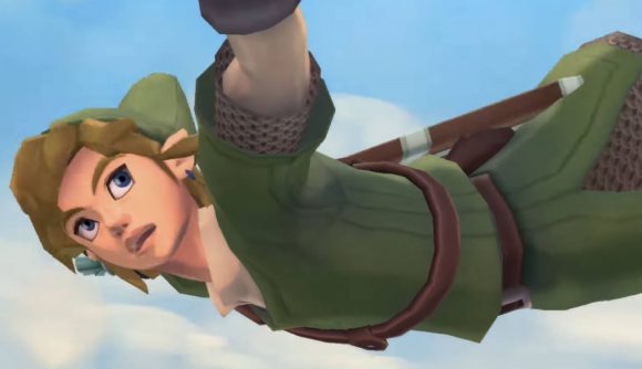 Link falls through the clouds looking confused