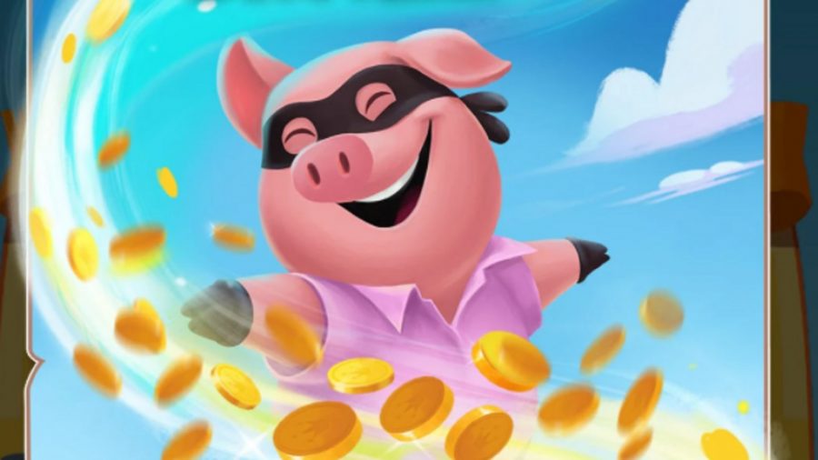 A pig surrounded by cash