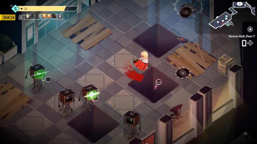 Screenshot of the player fighting in the dunj