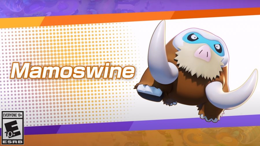 Pokémon Unite Mamoswine; Mamoswine with its name 