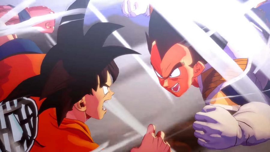 Goku and Vegeta in a fight