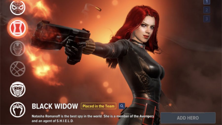 Black Widow aiming her gun