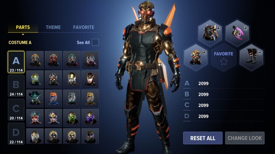 Marvel Future Revolution Star Lord build: Star Lord's 2099 costume
