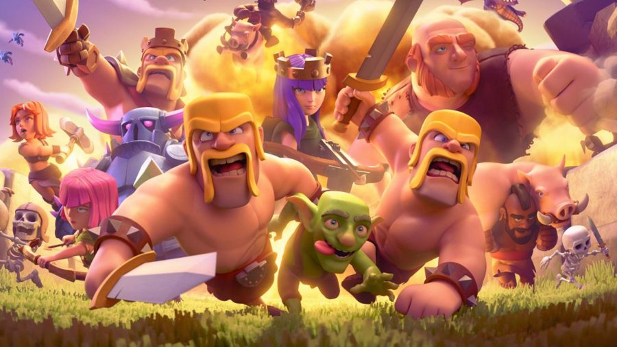 Clash of Clans cheats; Promotional image showing multiple characters running into battle