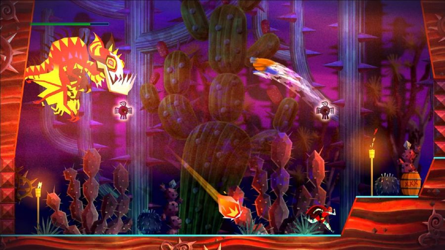A 2D scene shows a thick of woods, with several monsters attacking the main character, Juan