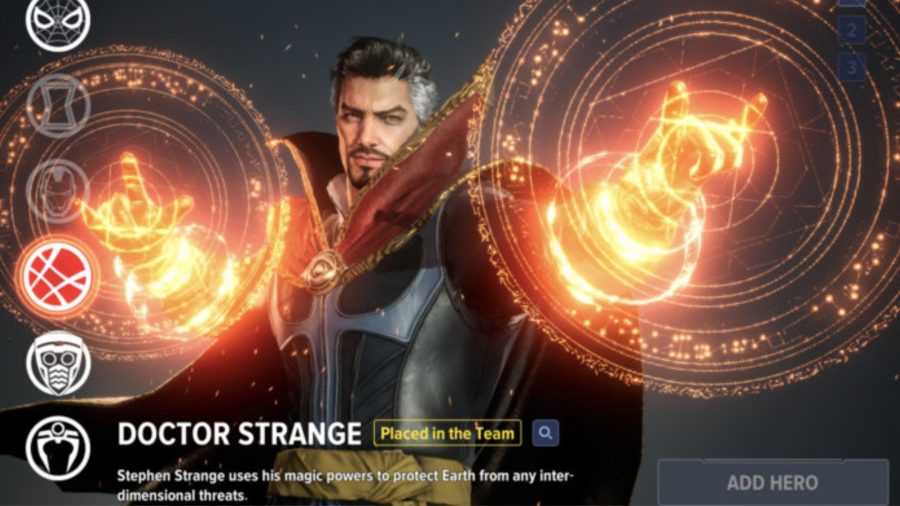 Doctor Strange selection screen