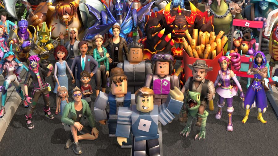Best mobile adventure games; a group of Roblox characters