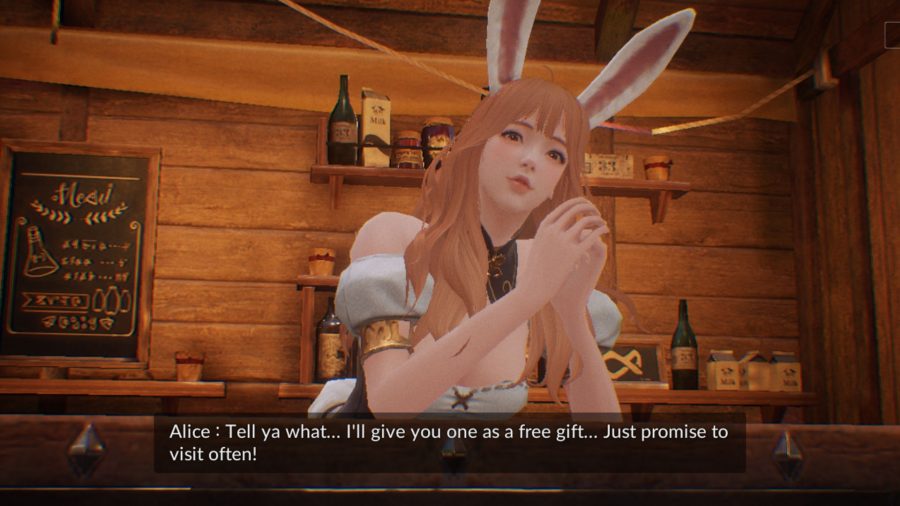 Seven Knights 2 codes; Alice the merchant saying 'tell ya what... I'll give you one as a free gift... Just promise to visit often!'