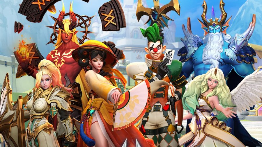 Summoners War interview; multiple Summoners War characters wearing a variety of costumes