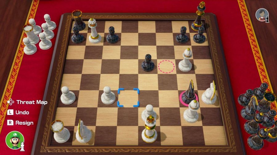 A detailed virtual chess board is visible 