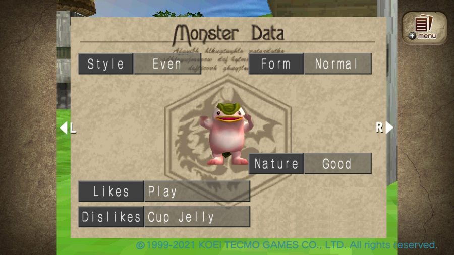 Monster Rancher Mocchi stats page