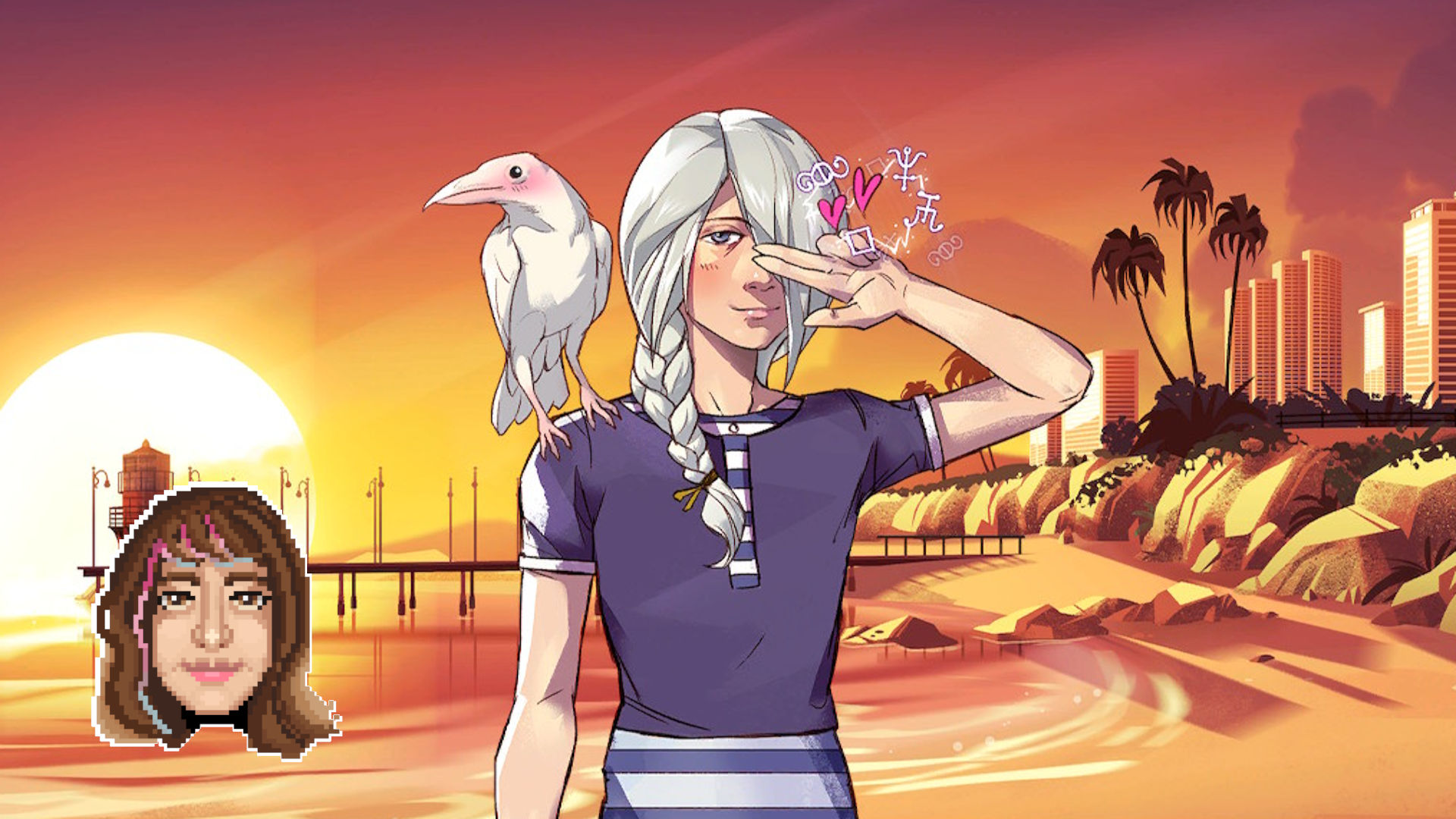 Tilly's pick for GOTY, Boyfriend Dungeon, showing Rowan on the beach