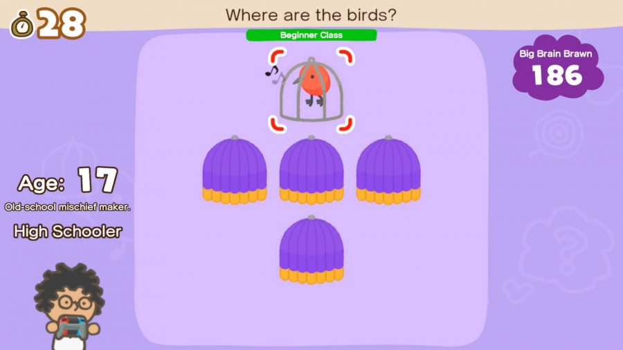 A game tasks the player with keeping track of which cage a bird is in 