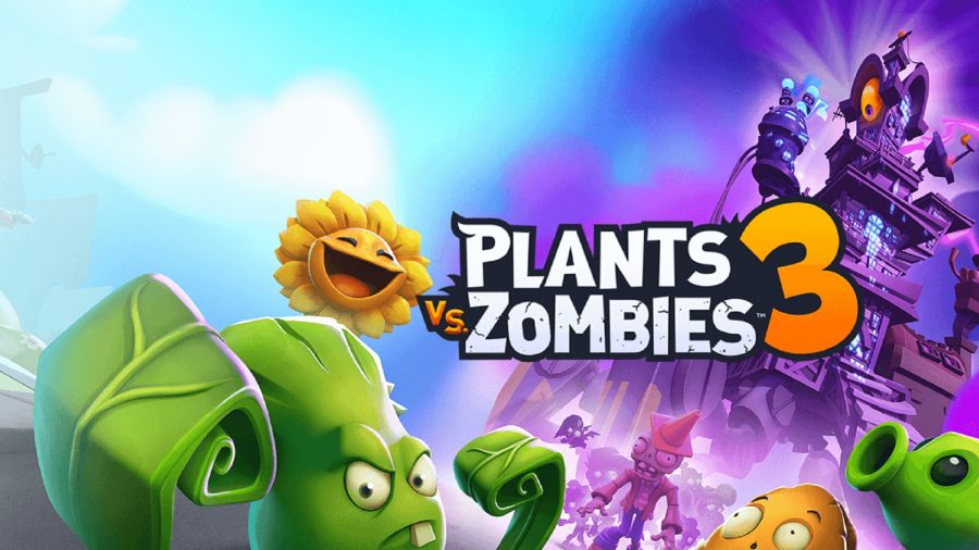 Plants and Zombies next to the game's logo