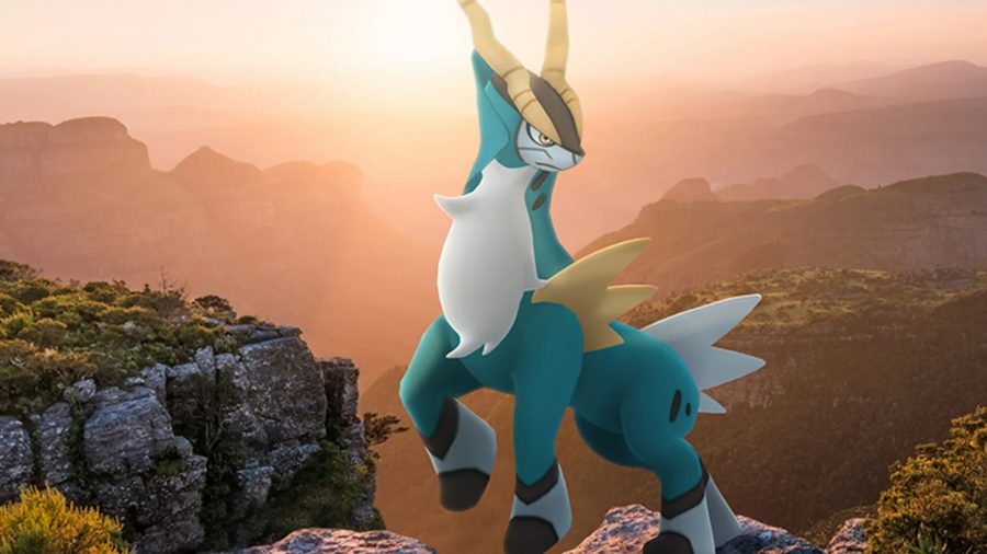 Cobalion standing on top of a mountain
