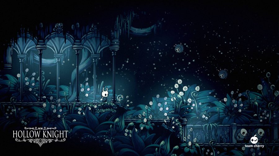 A scenic shot shows The Knight exploring Hallownest 
