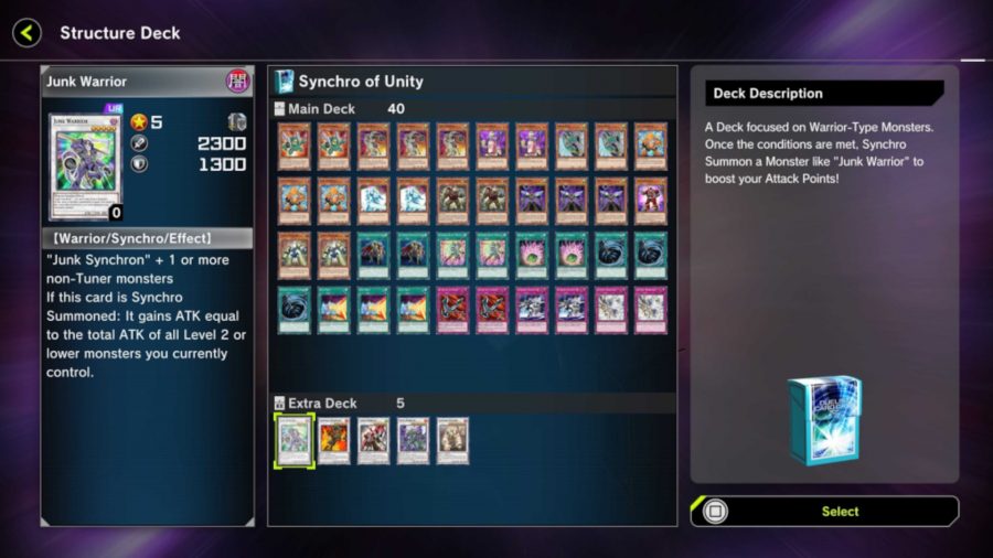 Synchro of Unity deck in Master Duel
