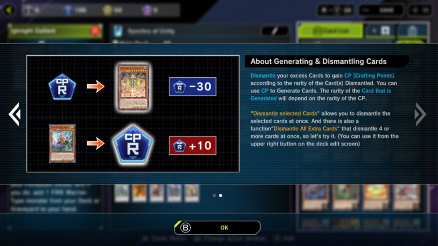 Tutorial screen for generating cards in Yu-Gi-Oh Master Duel