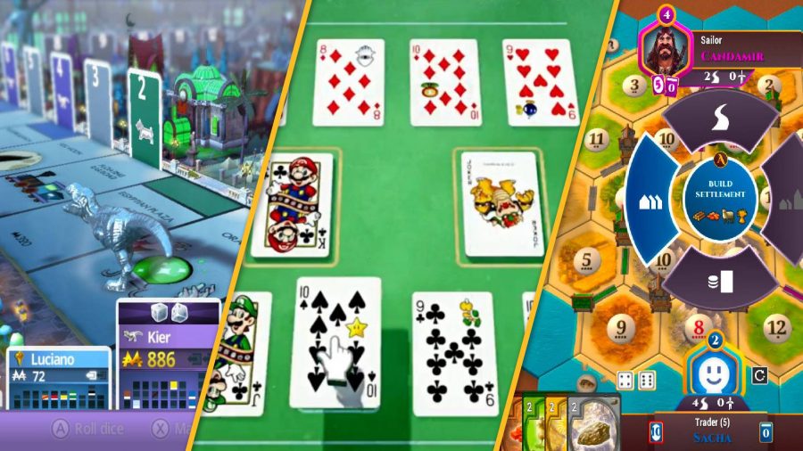 best switch board games: screenshots show three different board games being played