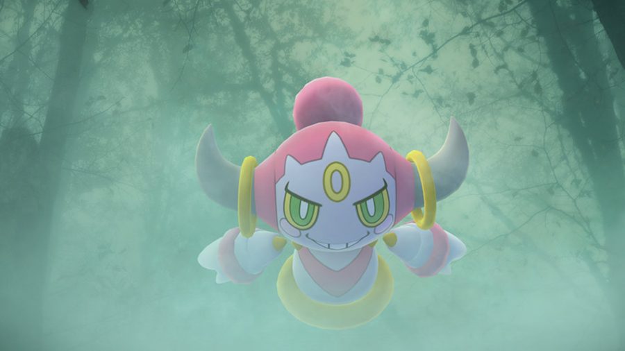 Pokémon Go Hoopa in a foggy forest