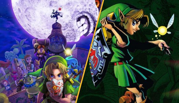 Custom header with two promo art instances of Link and other characters