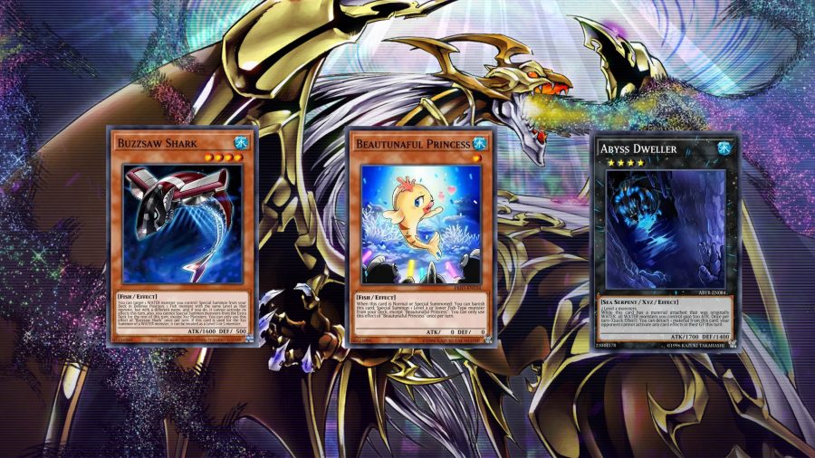 Various cards that support a water deck in a custom image