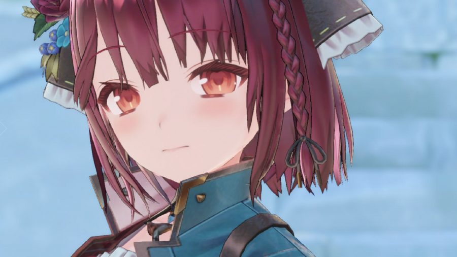A close up image of Sophie's face as she looks towards you