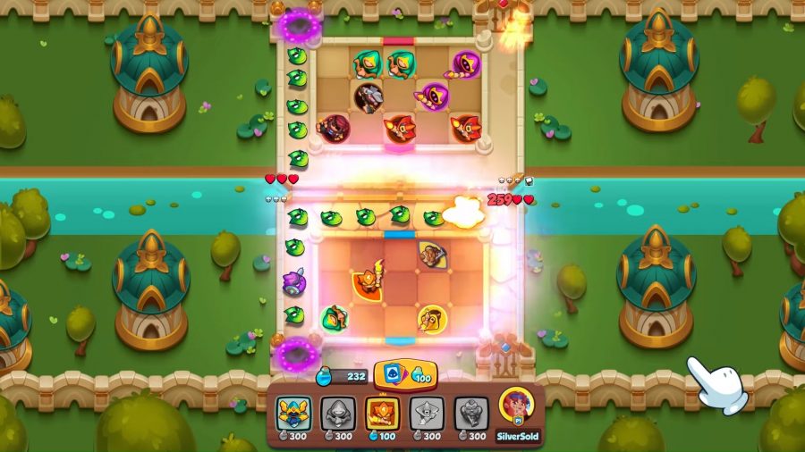 The tower dense Android game, Rush Royale, in action.