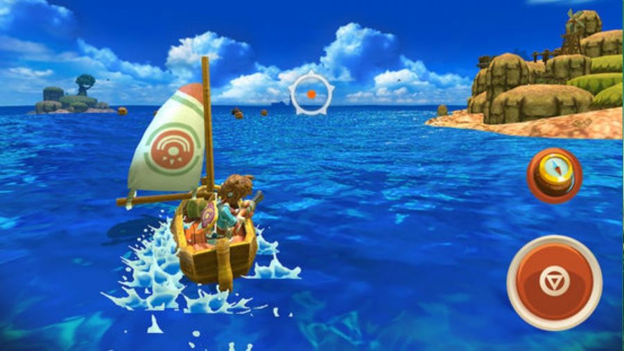 A screenshot from one of the best games like Zelda, Oceanhorn, showing the protagonist sailing.