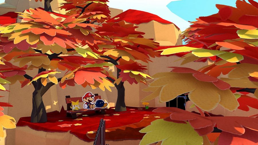 A screenshot from one of the best Mario games, Paper Mario: The Origami King
