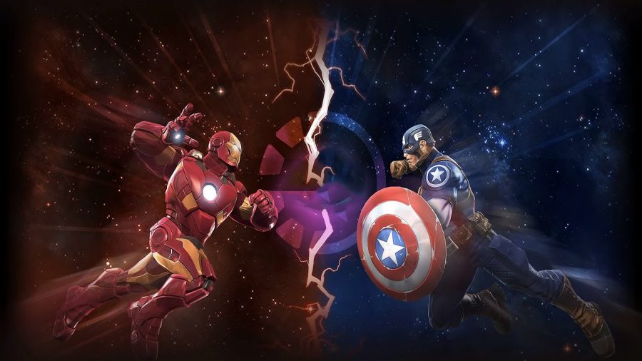 Iron Man fighting Captain America