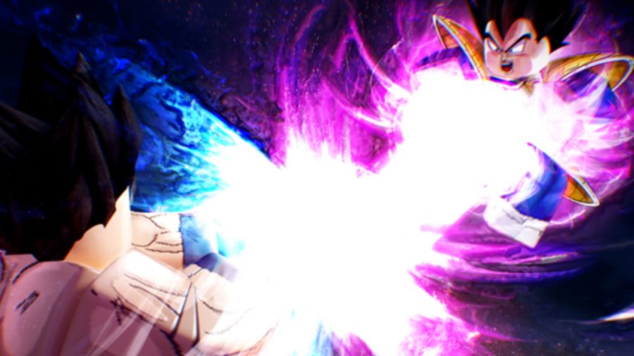 Goku and Vegeta battling
