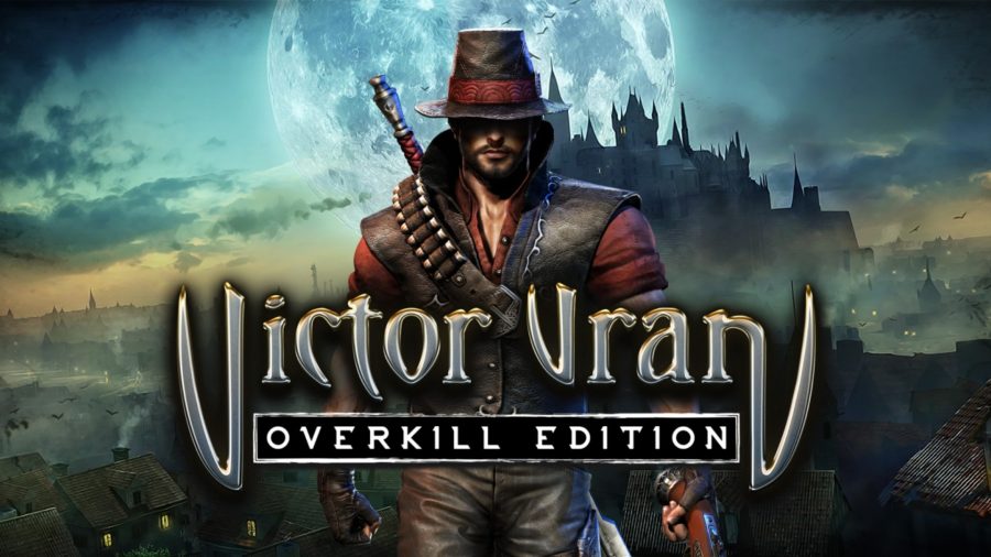 Victor Vran looking straight at you with a castle in the background
