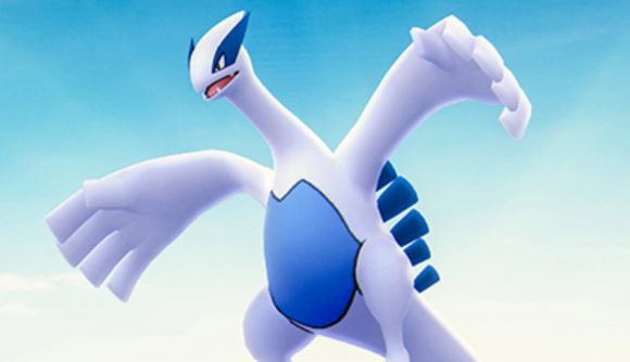 Lugia hovering in the sky