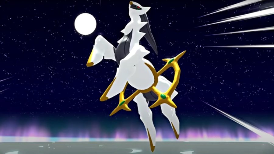 Arceus jumping in the air