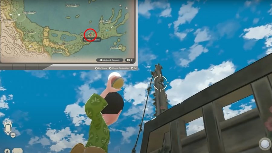 Unown on a ship mast