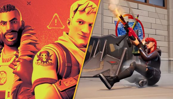 Fortnite ustom header with key art and screenshots from promo videos