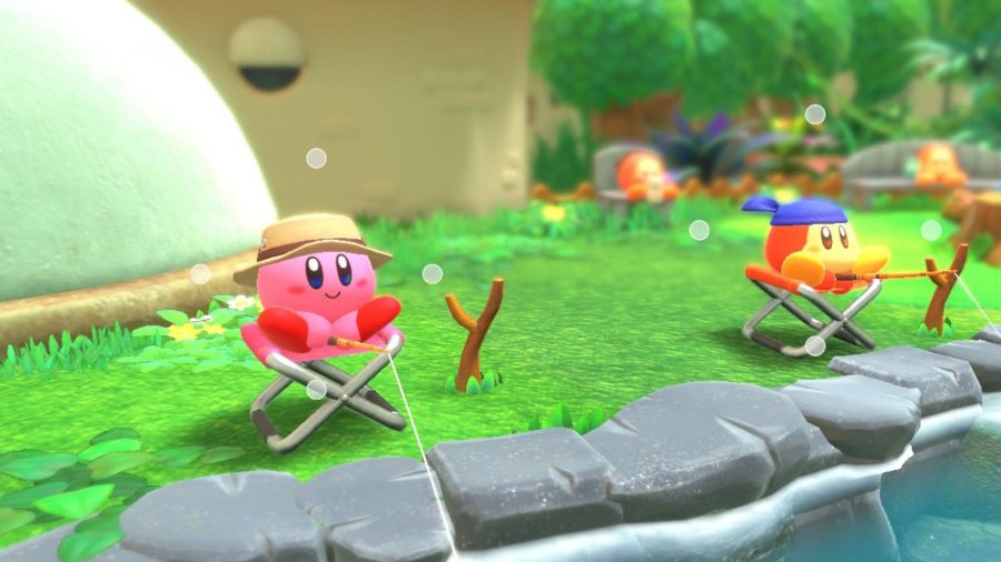 Kirby having a good time fishing