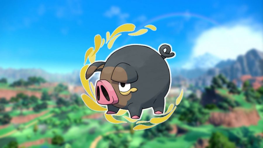 Pokemon Scarlet and Violet new pokemon: a pokemon that resembles a pig is visible 