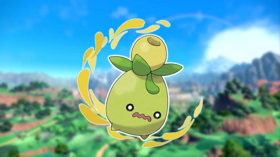 Pokemon Scarlet and Violet new pokemon: a pokemon that looks like a small olive is visible 