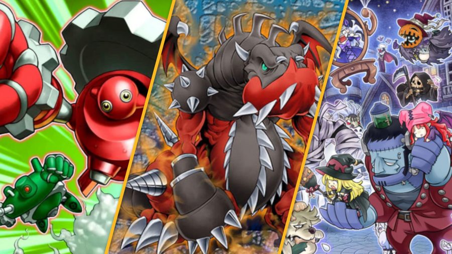 custom header using card art from the Armed Dragon, Gadget, and Ghostrick lines
