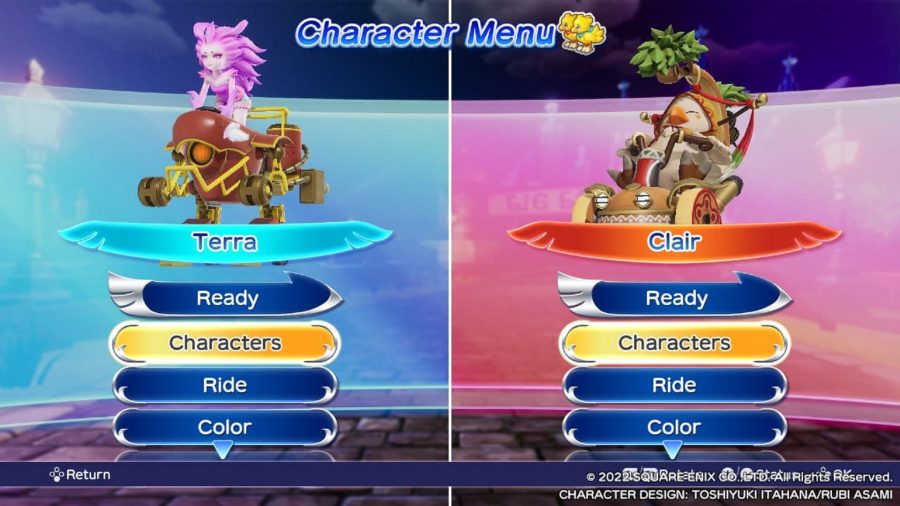 Terra and Clair before entering into a race